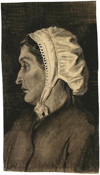 Sien in a White Bonnet by Vincent van Gogh